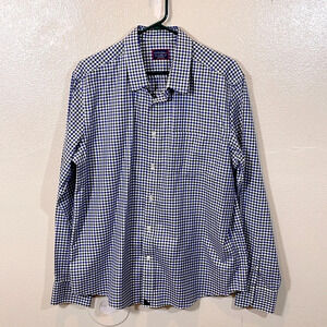 Untuckit slim fit long sleeve shirt in blue plaid size XL